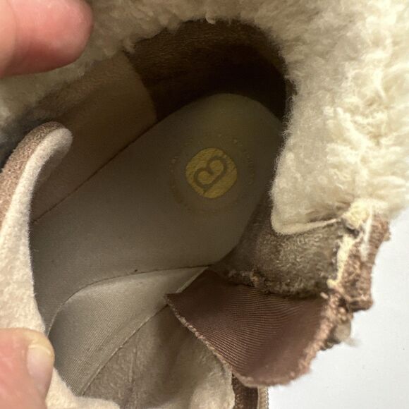 Bzees Generation Bootie Tan Faux Suede Ankle Boot Zip Washable Round Toe Women 8 - Picture 10 of 12